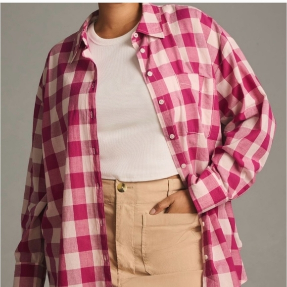 Maeve For Anthropologie Bennett Plaid Button Down Medium - Picture 1 of 7